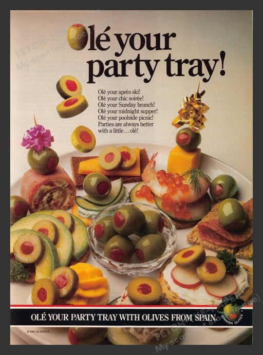 1984 Ole Spanish Olives from Spain Platter Print Advertisement Ad