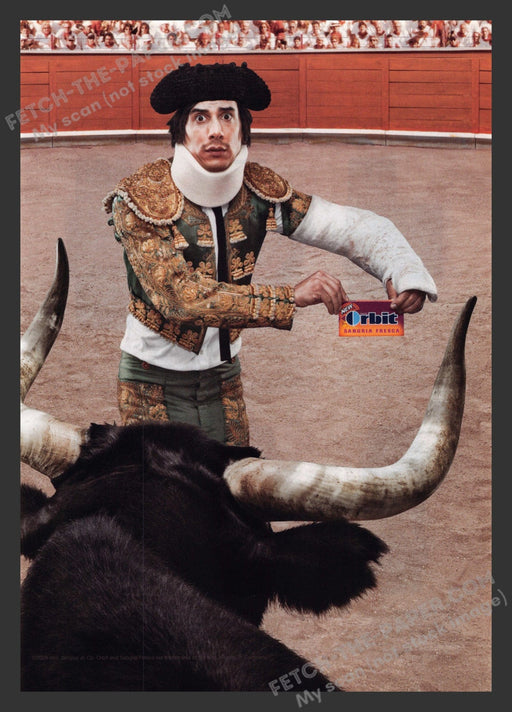 2008 Print Advertisement Orbit Chewing Gum Bull / Matador Sangria Fresca Ad.
