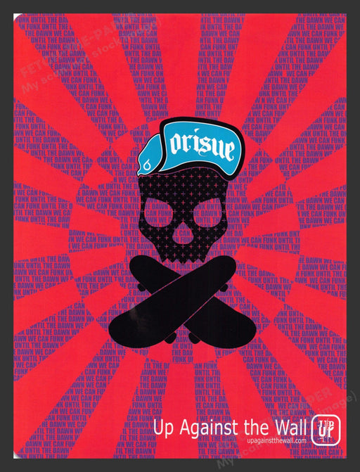 2007 Orisue Clothing Skull & Skateboard Up Against the Wall Print Advertisement.