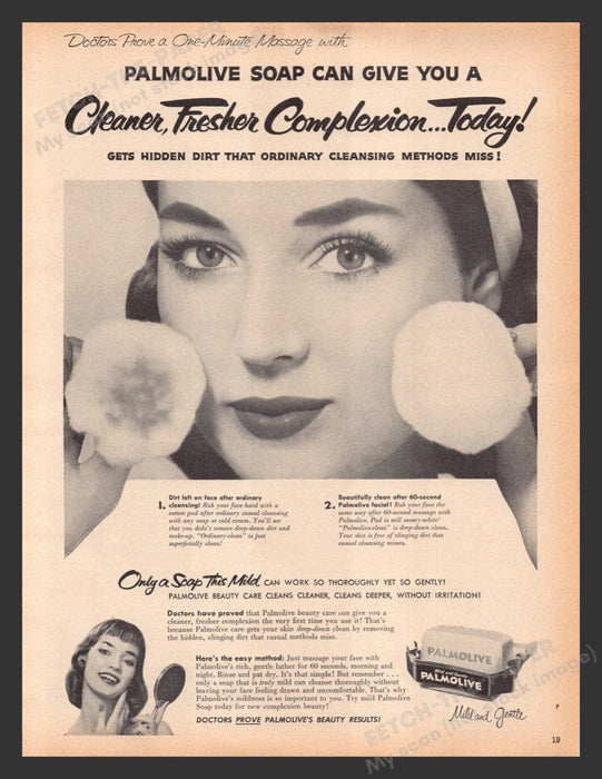 1956 Palmolive Soap for Your Complexion Print Advertisement Ad
