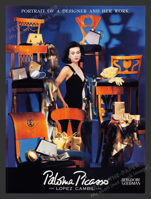 1990 Paloma Picasso for Lopez Cambil Designer Print Advertisement Ad