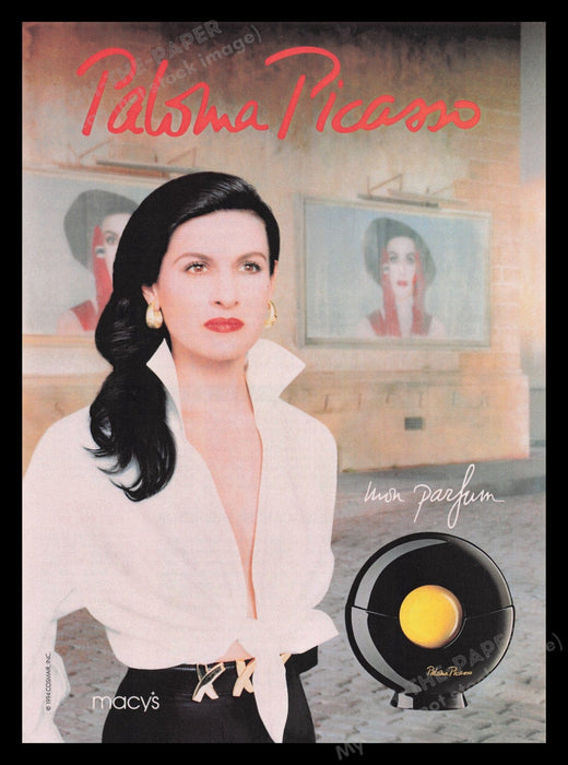 Paloma Picasso Perfume 1990s Print Advertisement Ad 1994 Art Gallery Fetch the Paper!
