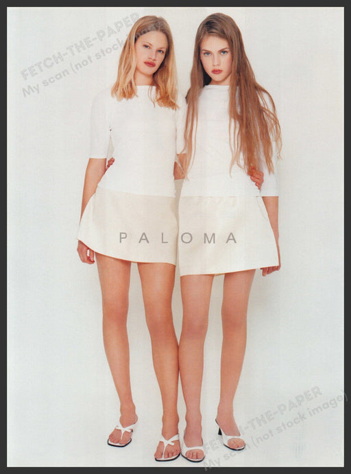 Paloma Shoes 1990s Print Advertisement Ad 1999 Young Models Legs Fetch the Paper!
