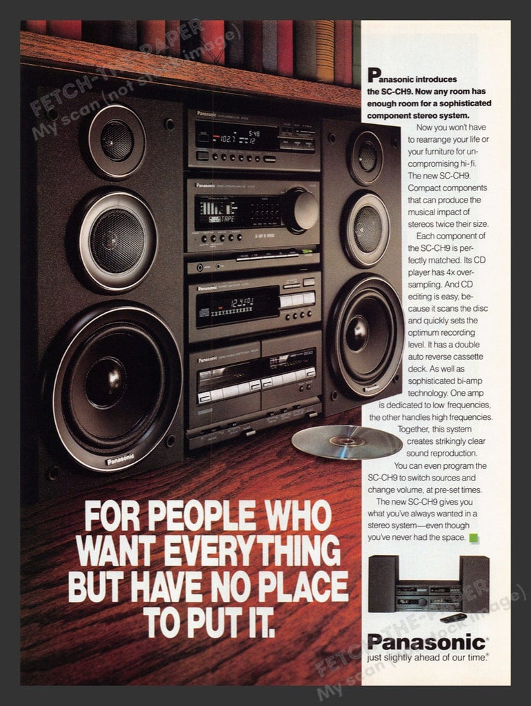Panasonic SC-CH9 Stereo System 1990s Print Ad - Vintage Audio