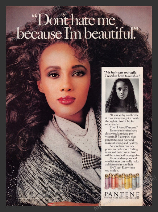 1988 Pantene Shampoo Conditioner Tames Frizzy Hair Print Advertisement Ad
