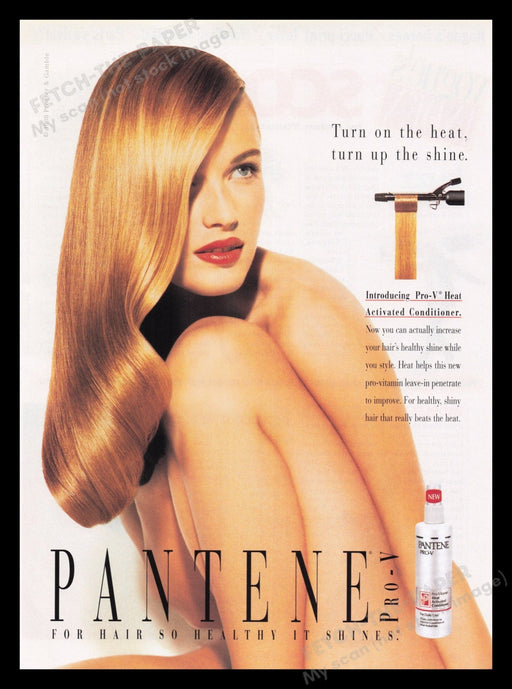 Pantene 1990s Print Advertisement Ad 1998 Hair Shiny Blonde Legs Fetch the Paper!