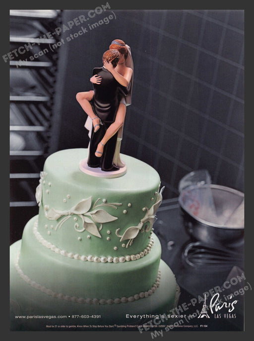 2007 Print Advertisement Paris Las Vegas Hotel & Casino Sexy Cake Topper Ad.