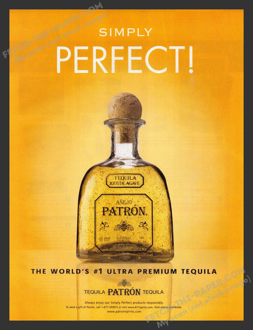2005 Print Advertisement Patron Tequila Simply Perfect Alcohol Ad.
