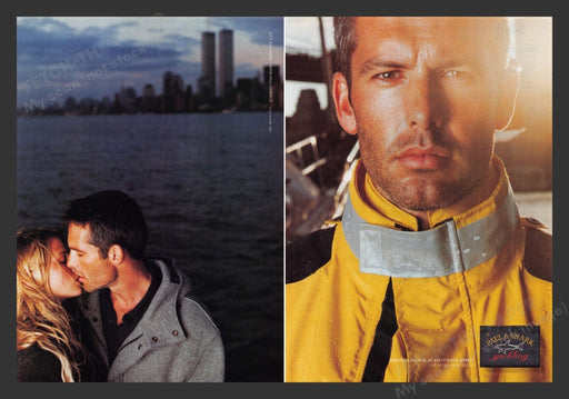 1999 Paul & Shark Yachting NYC Skyline Twin Towers Print Advertisement (2 Pages)