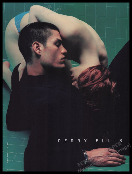 Perry Ellis 2000s Print Advertisement Ad 2000 Fetch the Paper!