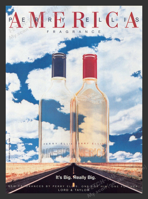 Perry Ellis America Fragrance 1990s Print Advertisement Ad 1996 Fetch the Paper!