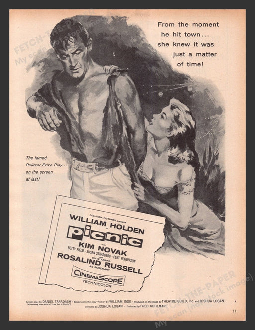 1956 Picnic Movie Release Print Advertisement Ad