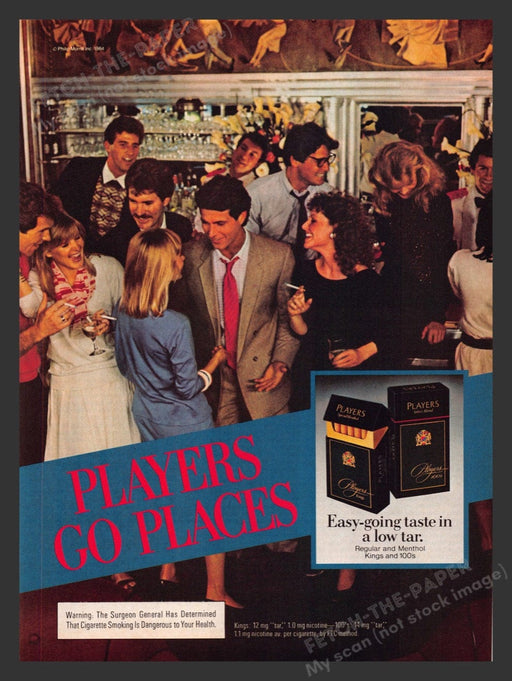 1984 Players Cigarettes Party Print Advertisement Ad