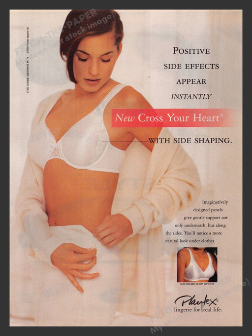 Playtex 1990s Print Advertisement 1996 Bra Getting Ready for Work Fetch the Paper!
