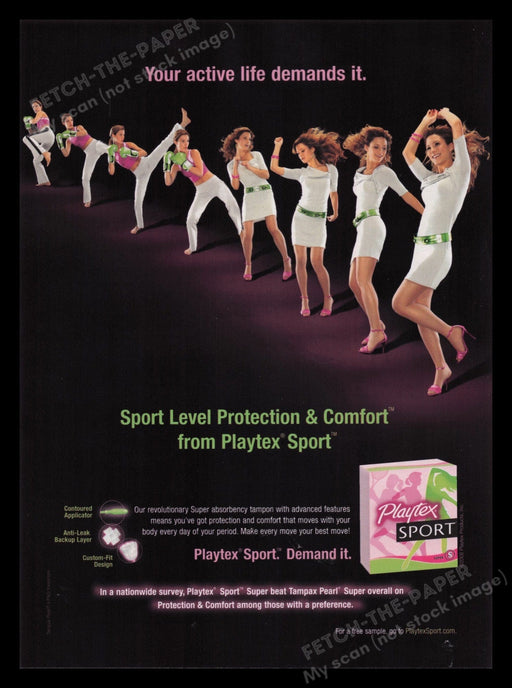 Playtex 2000s Print Advertisement Ad 2008 Sport Dancing Girl Legs Fetch the Paper!