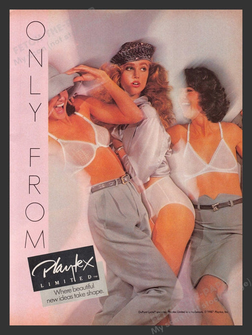 1987 Playtex Limited Only Form Models Lingerie Print Advertisement Ad