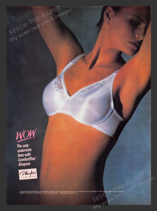 1988 Playtex WOW Bra Satin Lingerie Print Advertisement Ad