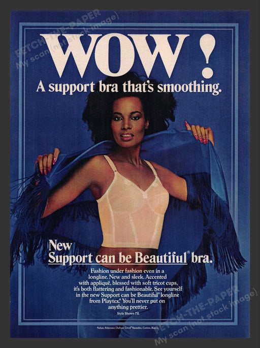 1980 Playtex WOW! Support Beautiful Bra Print Advertisement Ad