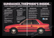 Plymouth Sundance 1980s Print Advertisement Ad (2 pages) 1988 Car 47 Features Fetch the Paper!