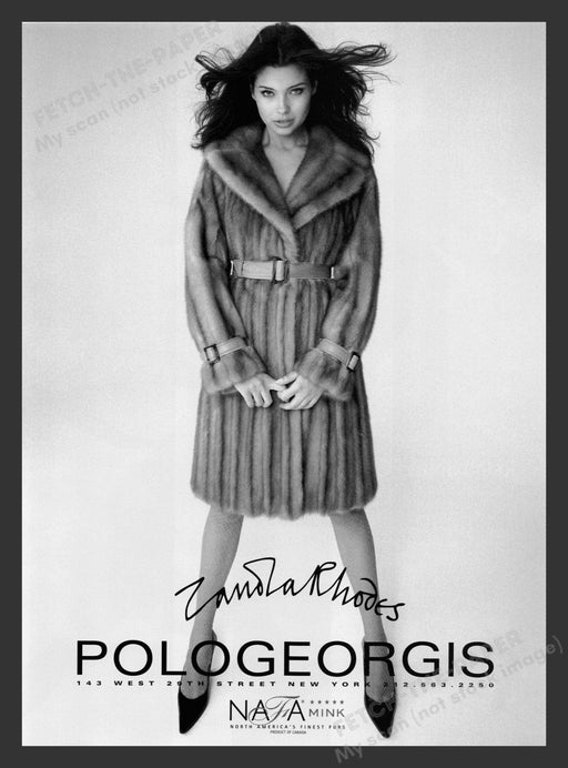 Pologeorgis Zamola Rhodes Fur Coat 2000s Print Advertisement 2001 Fetch the Paper!
