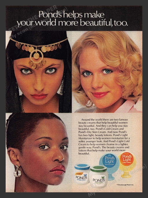 1979 Pond's Face Cream Different Skin Types Print Advertisement Ad