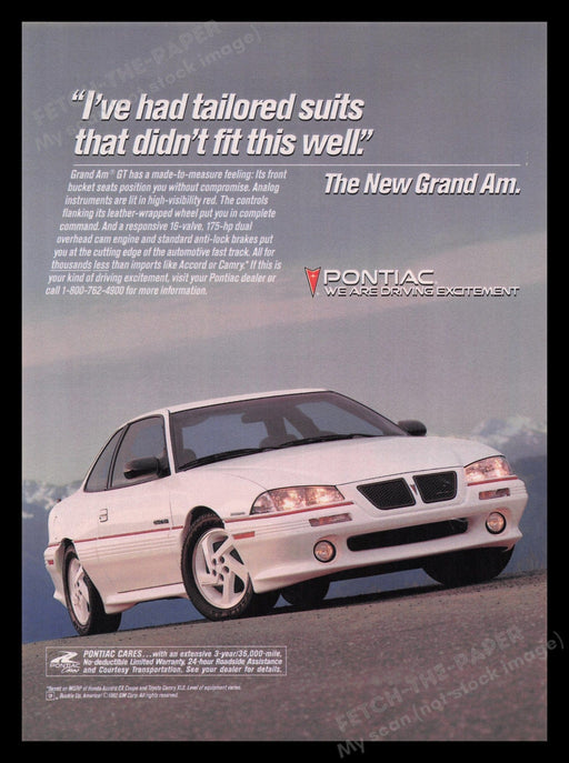 Pontiac Grand Am 1990s Print Advertisement Ad 1993 Car Fetch the Paper!