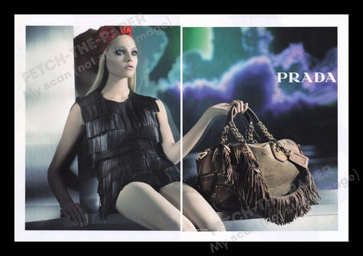 Prada 2000's Print Advertisement Ad (2 pages) 2007 Handbags Legs Fetch the Paper!