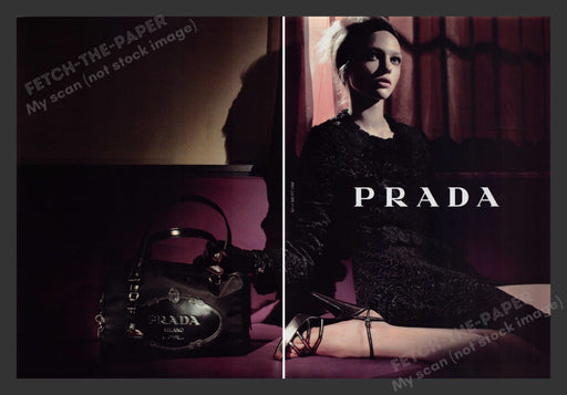 Prada Handbag Leg Shoe  2000s Print Advertisement (2 pages) 2005 Fetch the Paper!