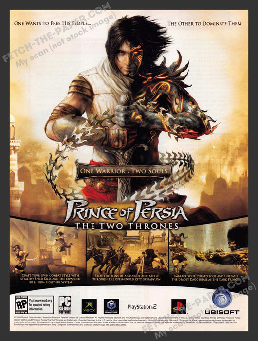 2005 Print Advertisement Prince of Persia: The Two Thrones Video Game Ad.