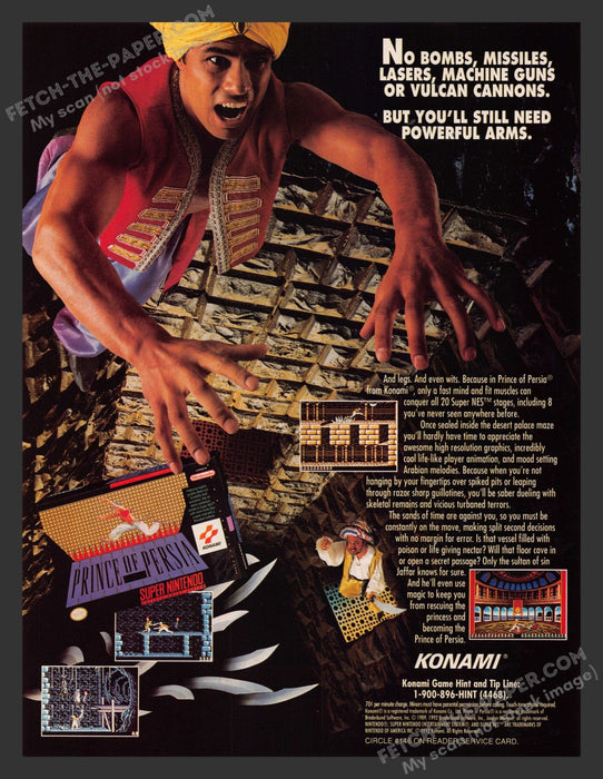 1992 Print Advertisement Prince of Persia Video Game Ad.