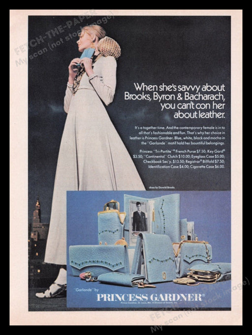 Princess Gardner 1970s Print Advertisement Ad 1970 Leather "Garlande" Fetch the Paper!