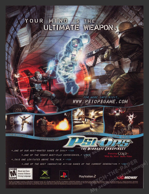 2004 Psi-Ops: The Mindgate Conspiracy Video Game Print Advertisement