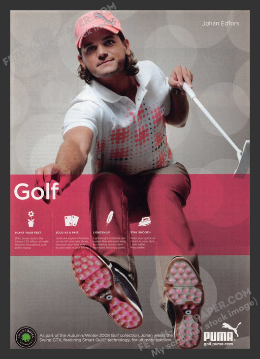 2008 Print Advertisement Puma Golf Shoes Johan Edfors Athlete Ad.
