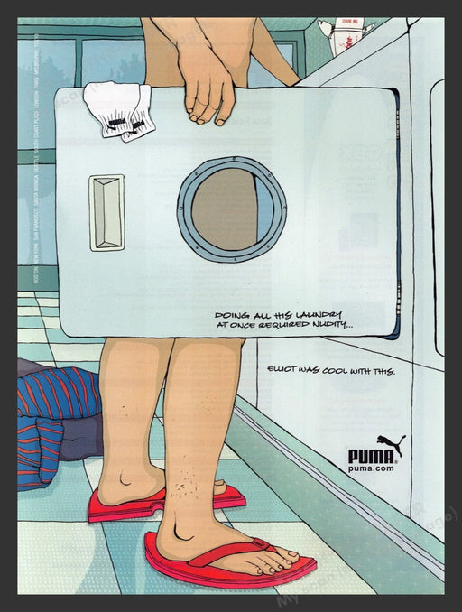 2003 Puma Illustration Laundromat Print Advertisement Ad