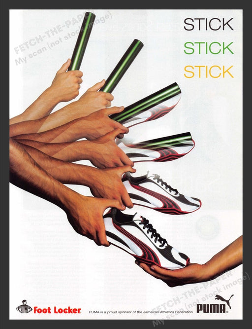 2004 Puma Stick Jamaican Athletics Federation Foot Locker Print Advertisement Ad