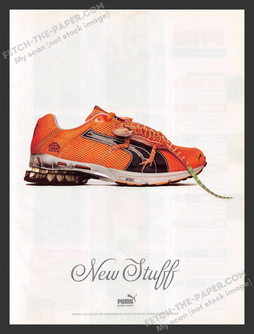 2005 Print Advertisement Puma Taranis Shoes with Chameleon Ad.
