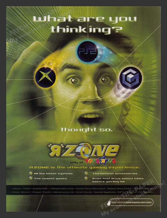 2002 "R" Zone at Toys "R" Us Video Game Print Advertisement