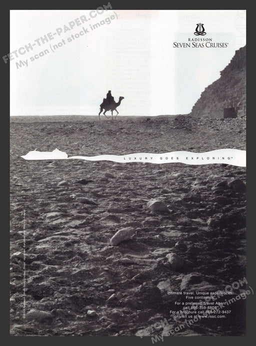 2005 Print Advertisement Radisson Seven Sea Cruises Travel International Camel.