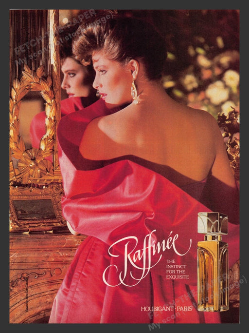 1984 Raffinee Houbigant Paris Perfume Sexy Model Print Advertisement Ad
