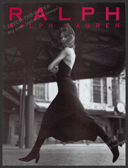 Ralph Lauren Clothing 1990s Print Advertisement Ad 1996 Running Model Fetch the Paper!