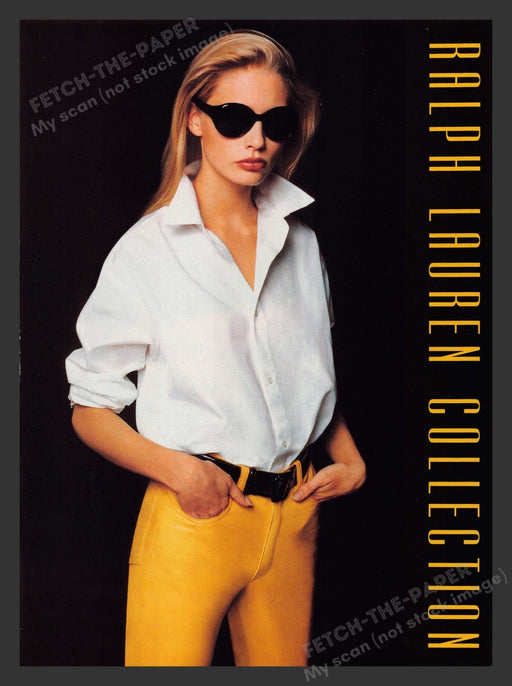 Ralph Lauren Collection Blonde Model 1990s Print Advertisement 1996 Fetch the Paper!
