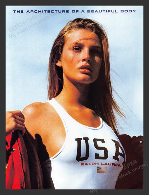 1996 Ralph Lauren USA Sexy Busty Blonde Print Advertisement Ad