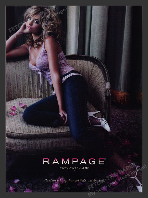 Rampage 2000s Print Advertisement Blonde Model Couch Fetch the Paper!