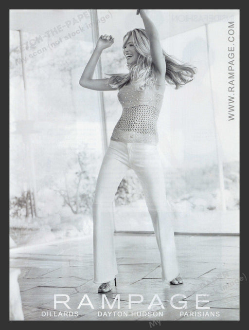 Rampage 2000s Print Advertisement Dancing Long Legs Model Fetch the Paper!