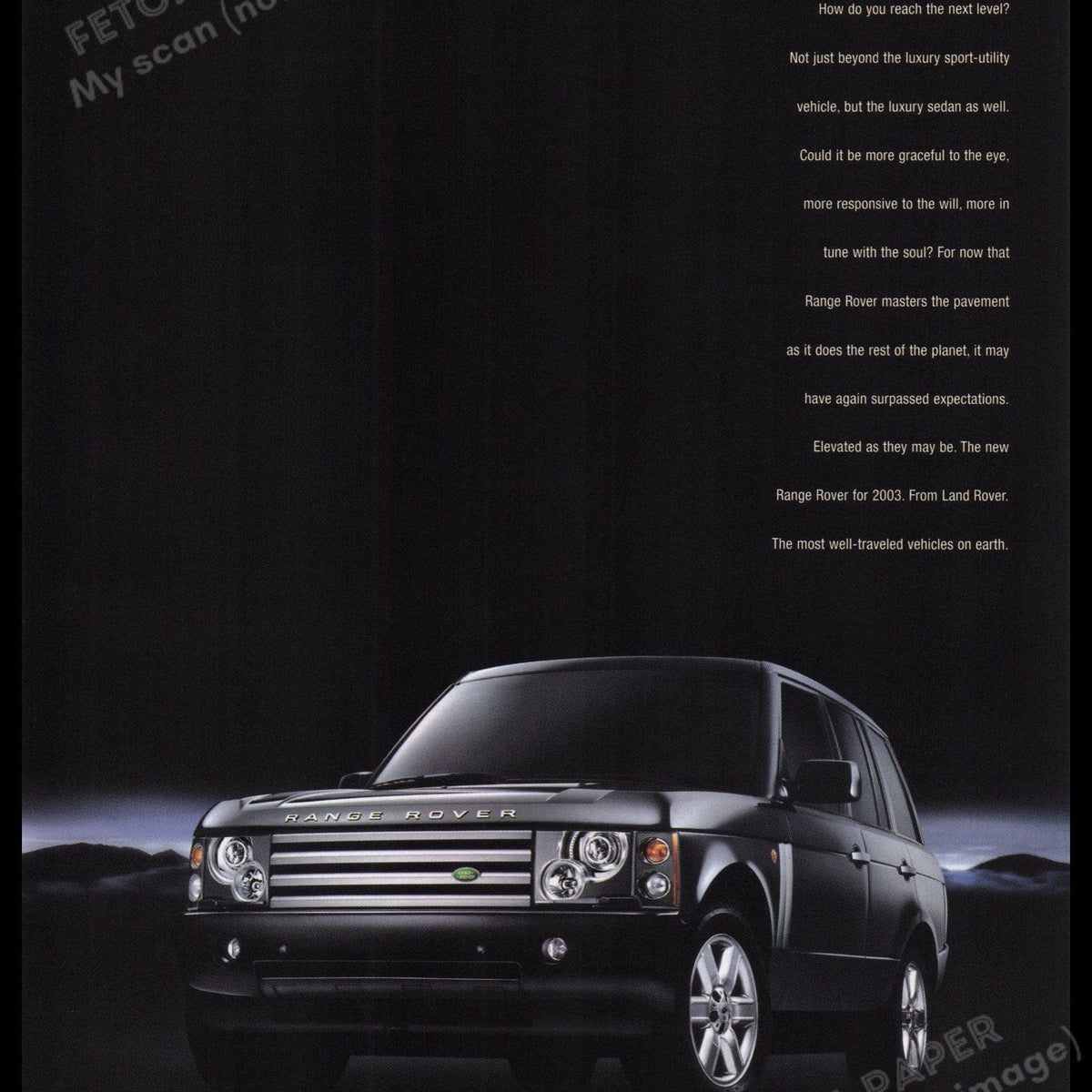 Print Ad Range Rover Range Rover SUV 2002 Vintage Print Ad - Nighttime Elegance — Fetch-the ...