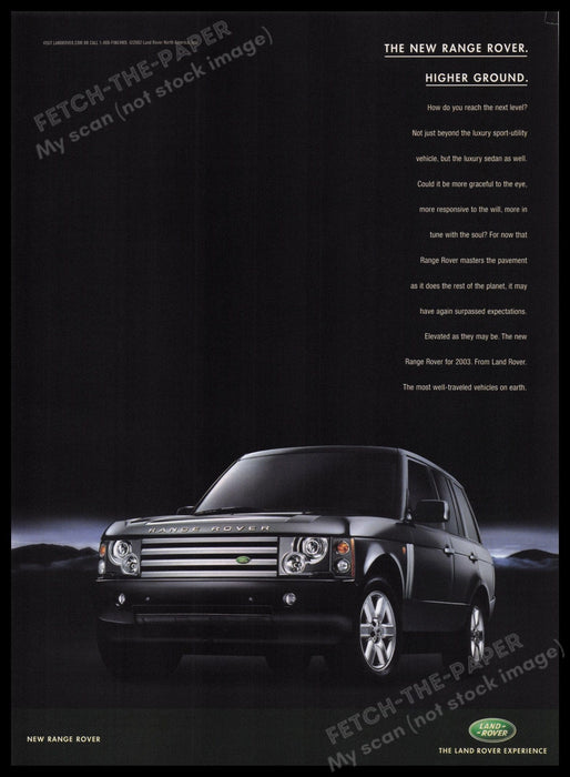 Range Rover SUV 2000s Print Advertisement Ad 2002 Nighttime Fetch the Paper!