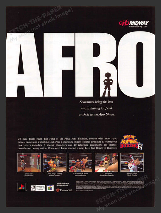 2000 Ready 2 Rumble Boxing Round 2 Video Game Print Advertisement.