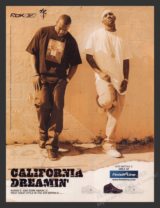 2004 Reebok ATR Matrix II Baron D. and Game West Coast Print Advertisement Ad