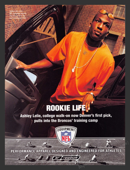 2002 Reebok NFL Ashley Lelie Denver Broncos Rookie Print Advertisement Ad