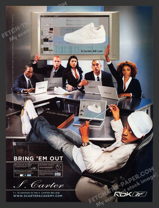 2005 Print Advertisement Reebok S. Carter BB Low T.I. Musician Shoes Ad.